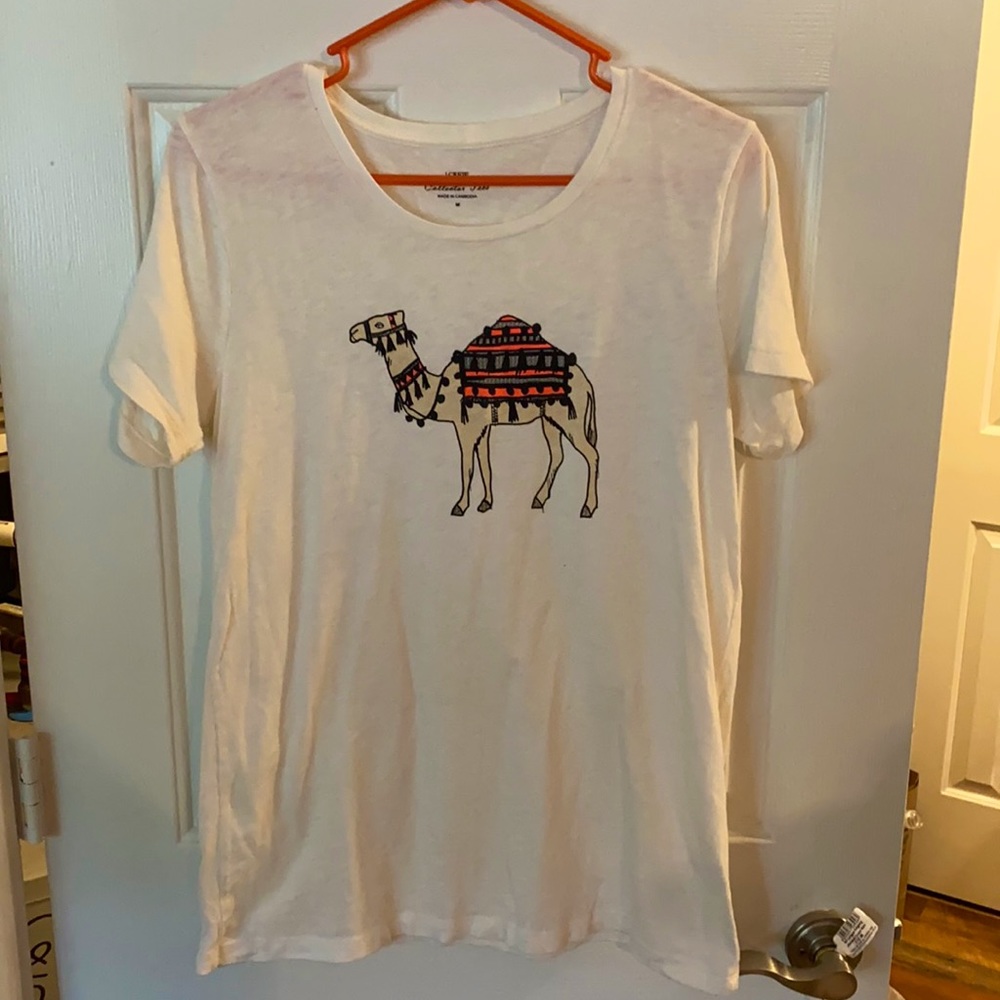 J.Crew camel graphic tee